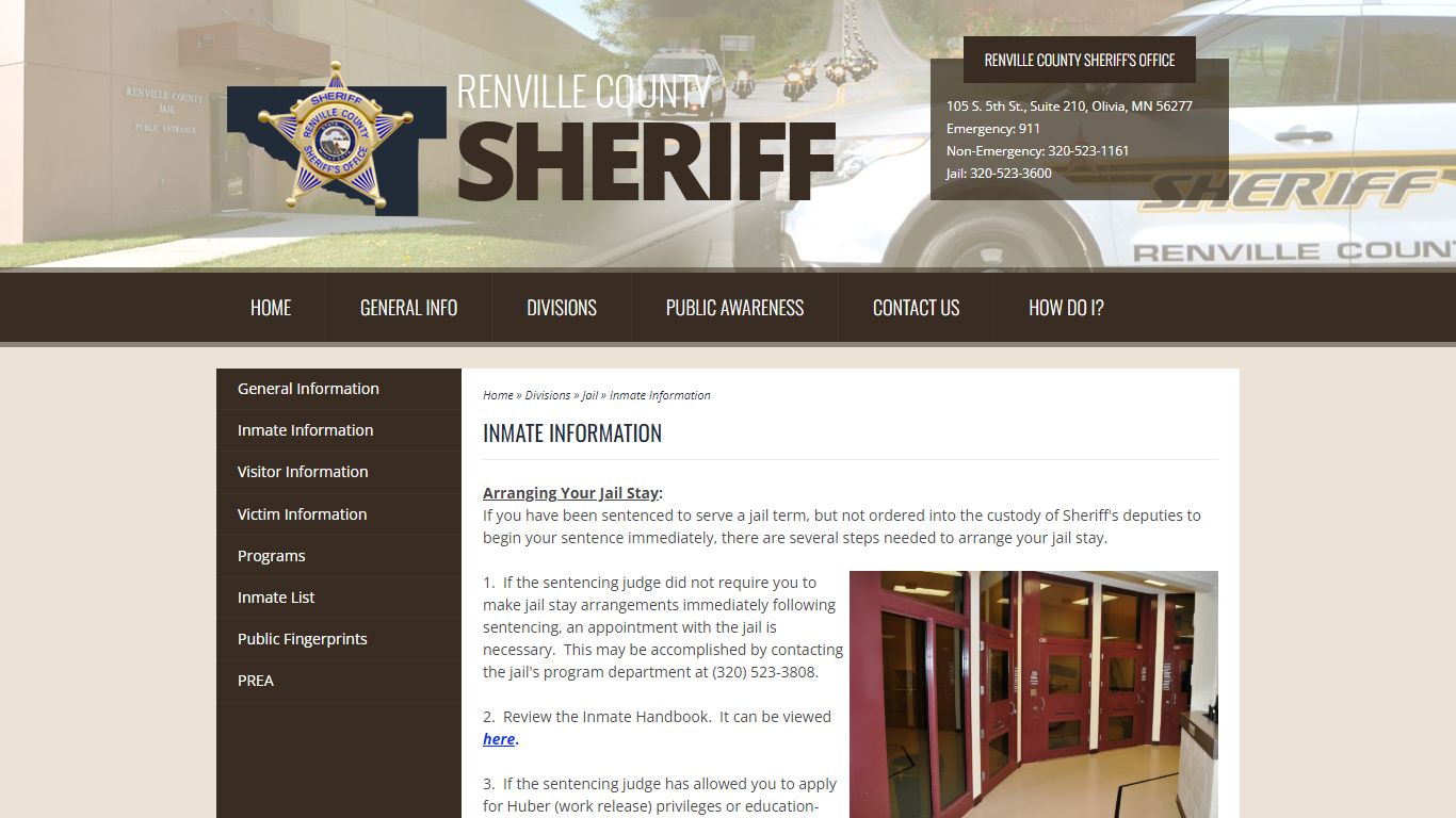 Inmate Information - Renville County, Minnesota